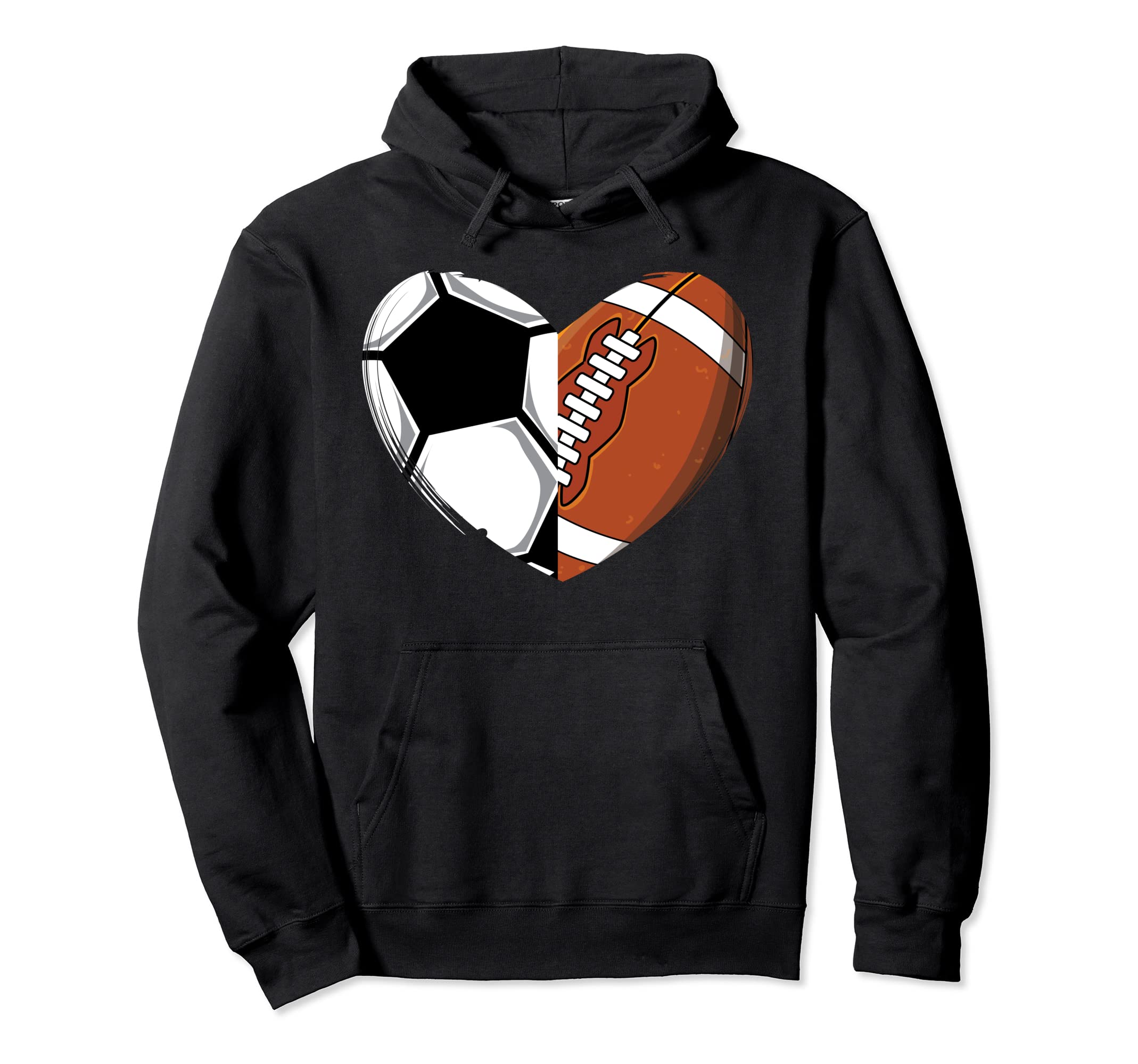 Soccer Heart Football Heart Coach Hoodie - Fun Novelty Design for Adults - T-Shirt, Sweatshirt, Hoodie