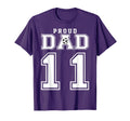 Number 11 Custom Proud Soccer Futbol Dad T-Shirt - Graphic Print Unisex - T-Shirt, Sweatshirt, Hoodie