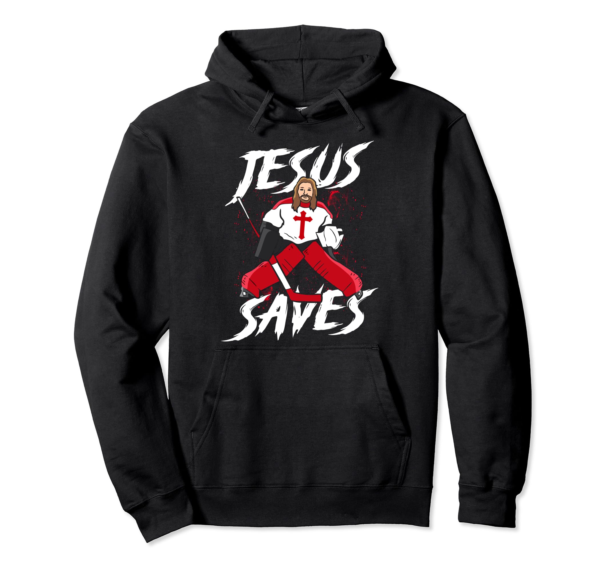 Jesus Save Funny Hockey Goalie Jesus Hoodie - Trendy Graphic for Adults - T-Shirt, Sweatshirt, Hoodie