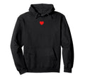 Small Red Heart Middle Trendy Simple Heart Hoodie - Minimalist Print Unisex - T-Shirt, Sweatshirt, Hoodie