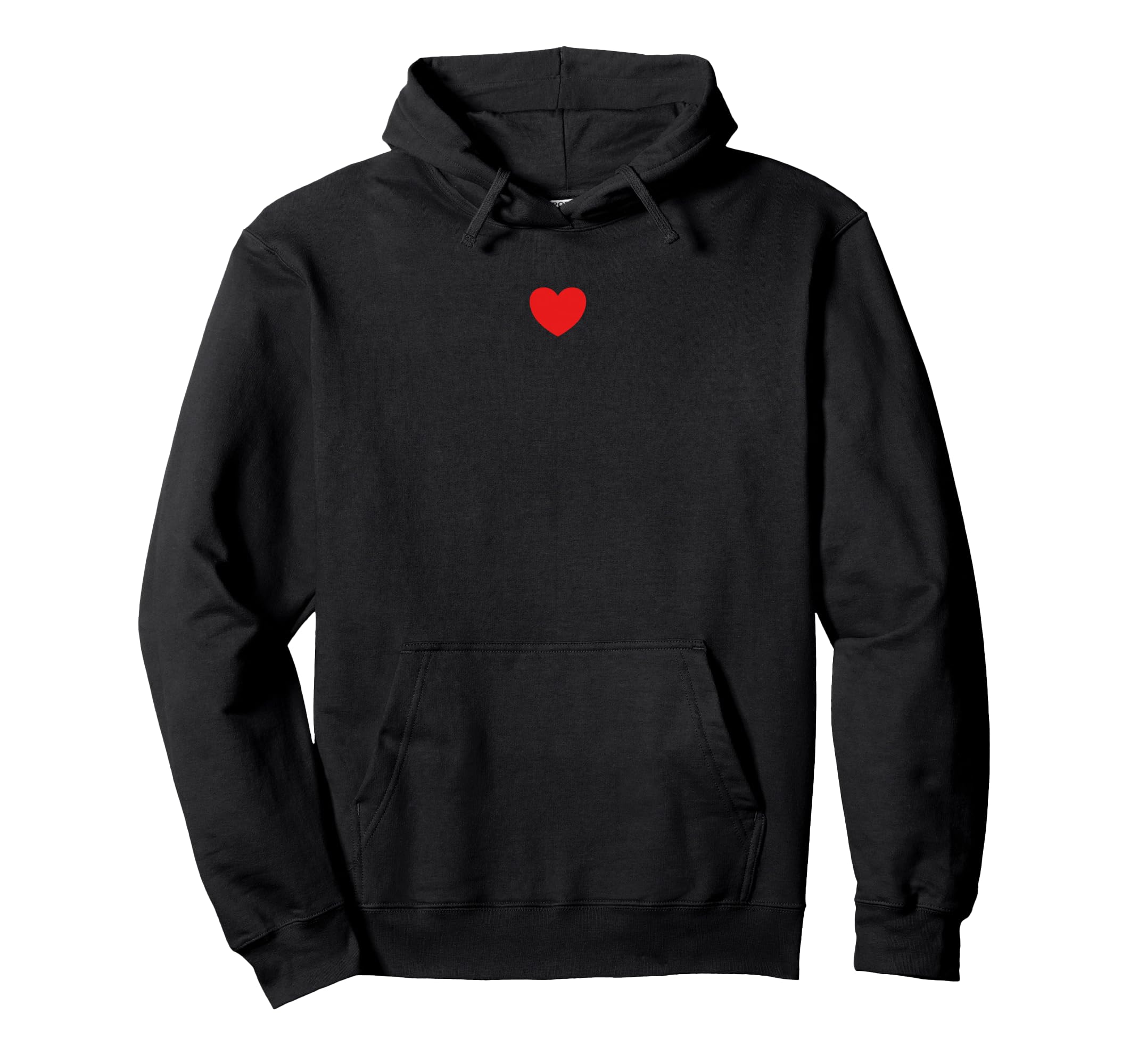 Small Red Heart Middle Trendy Simple Heart Hoodie - Minimalist Print Unisex - T-Shirt, Sweatshirt, Hoodie