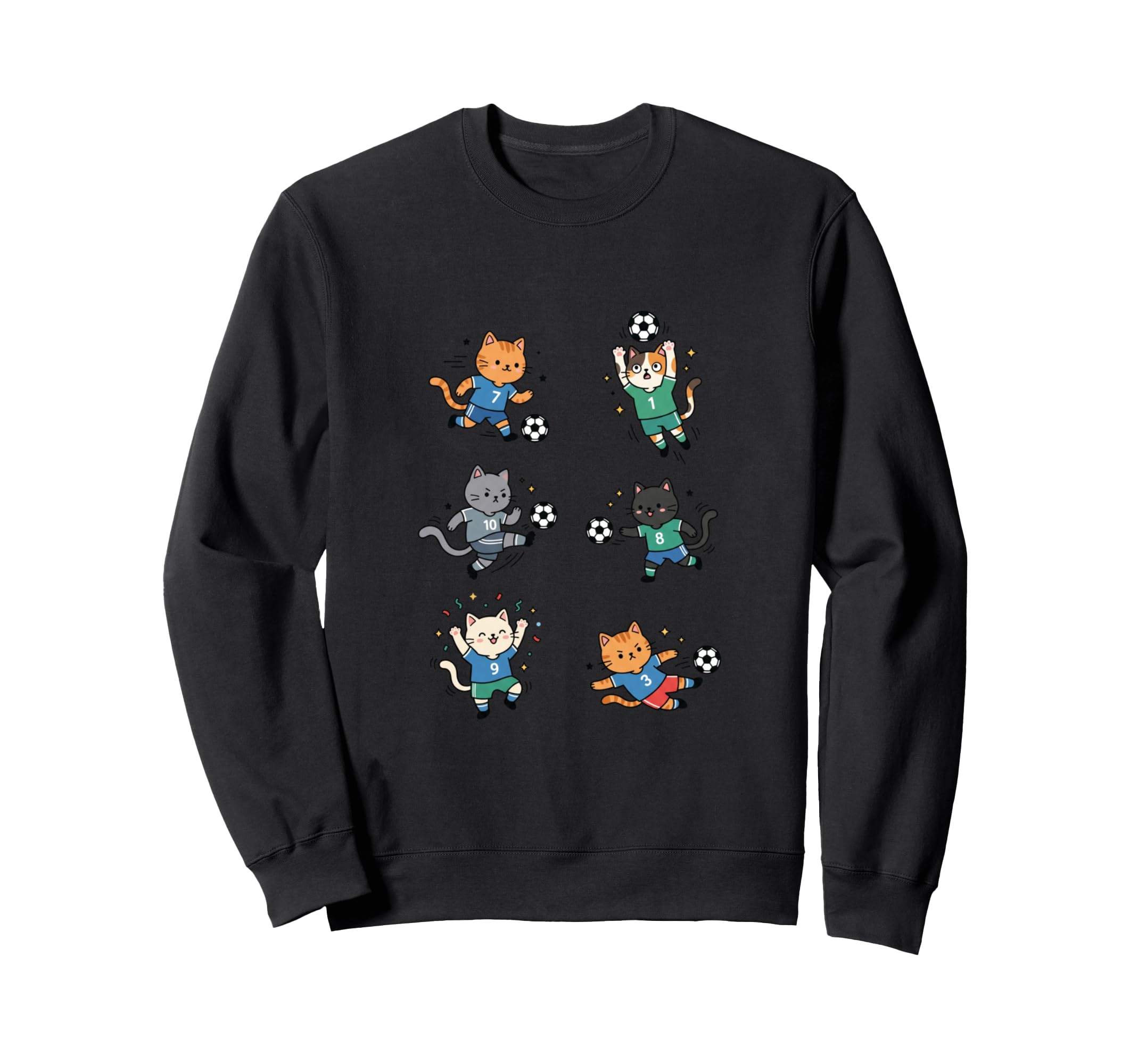 Silly Cat Playing Soccer Player Sweatshirt - Streetwear Style Unisex - T-Shirt, Sweatshirt, Hoodie