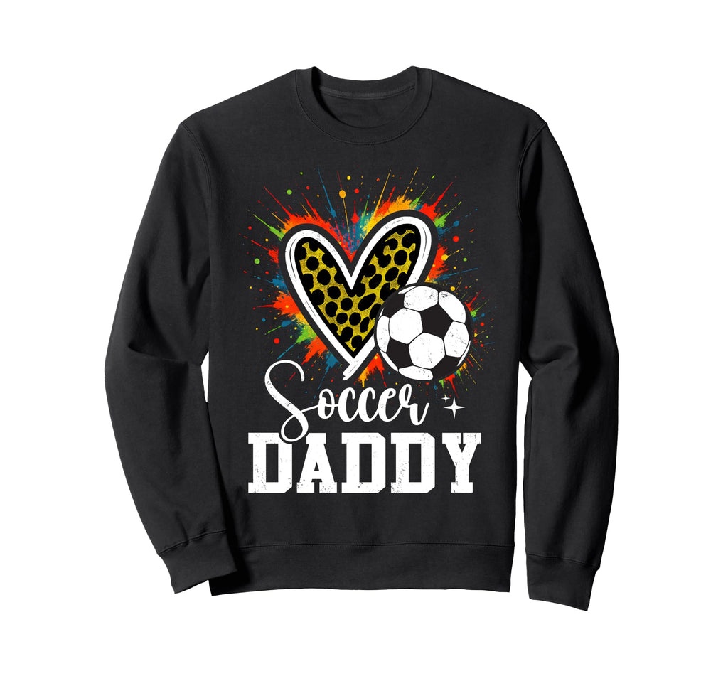 Soccer Daddy Leopard Heart Sweatshirt - Fun Novelty Design for Adults - T-Shirt, Sweatshirt, Hoodie