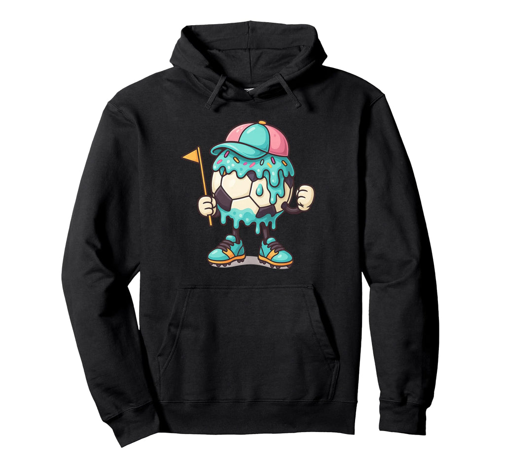 Soccer Drip Ice Cream Dripping Soccer Hoodie - Aesthetic Graphic Men Women - T-Shirt, Sweatshirt, Hoodie