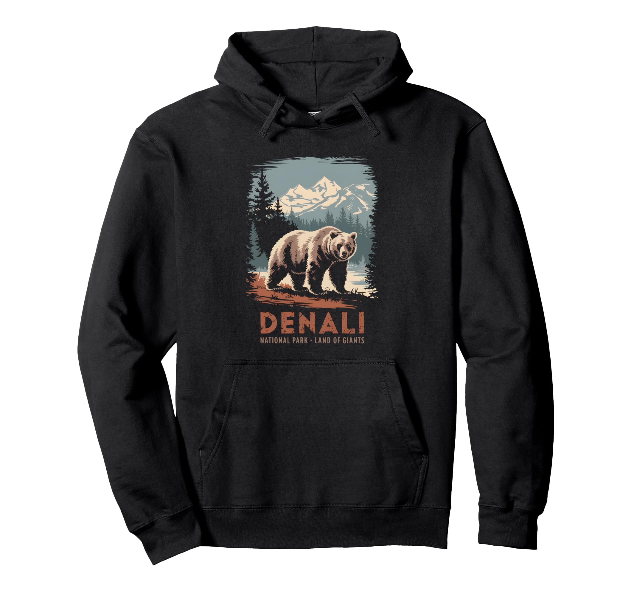 Denali National Park Grizzly Bear Hoodie - Casual Everyday Wear Unisex - T-Shirt, Sweatshirt, Hoodie