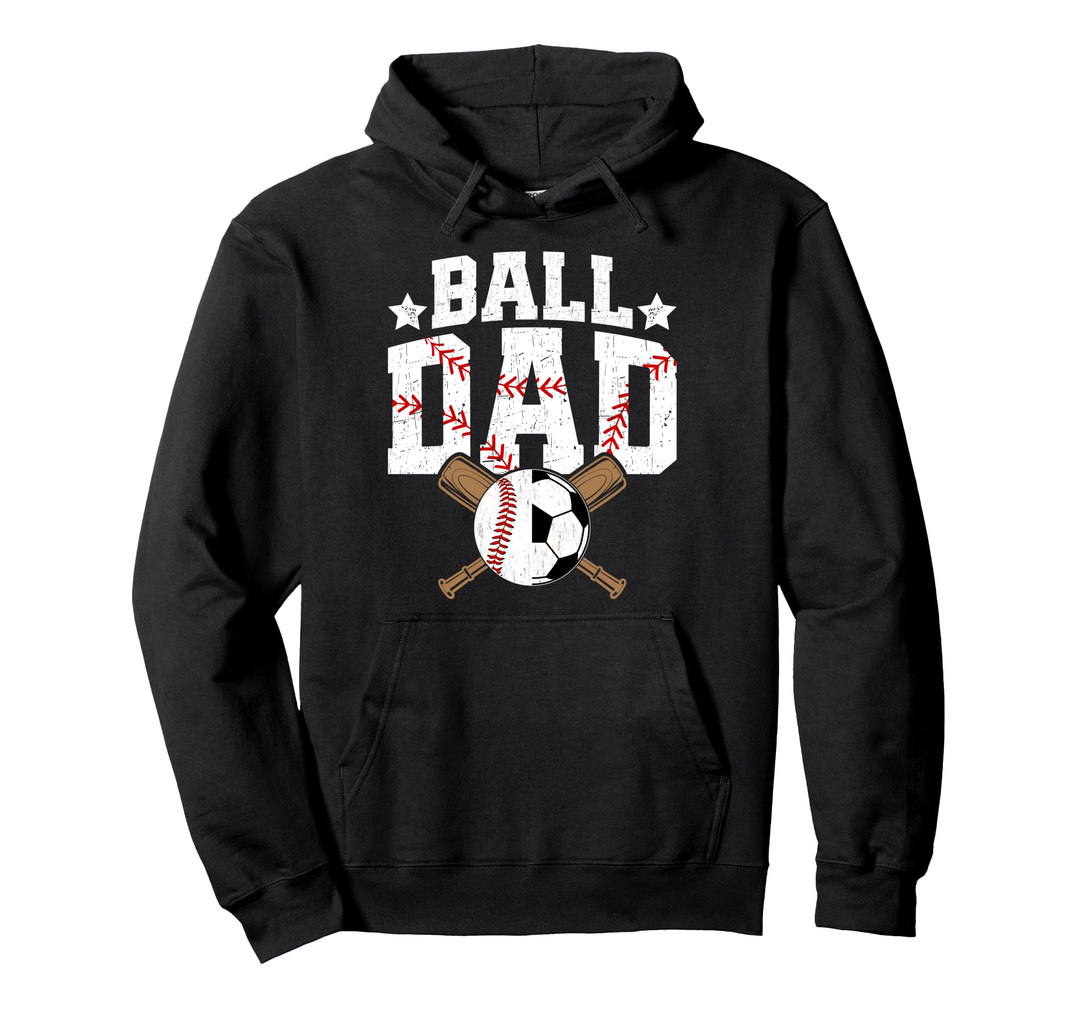 Ball Dad Baseball Soccer Dad Soccer Hoodie - Trendy Graphic Men Women - T-Shirt, Sweatshirt, Hoodie