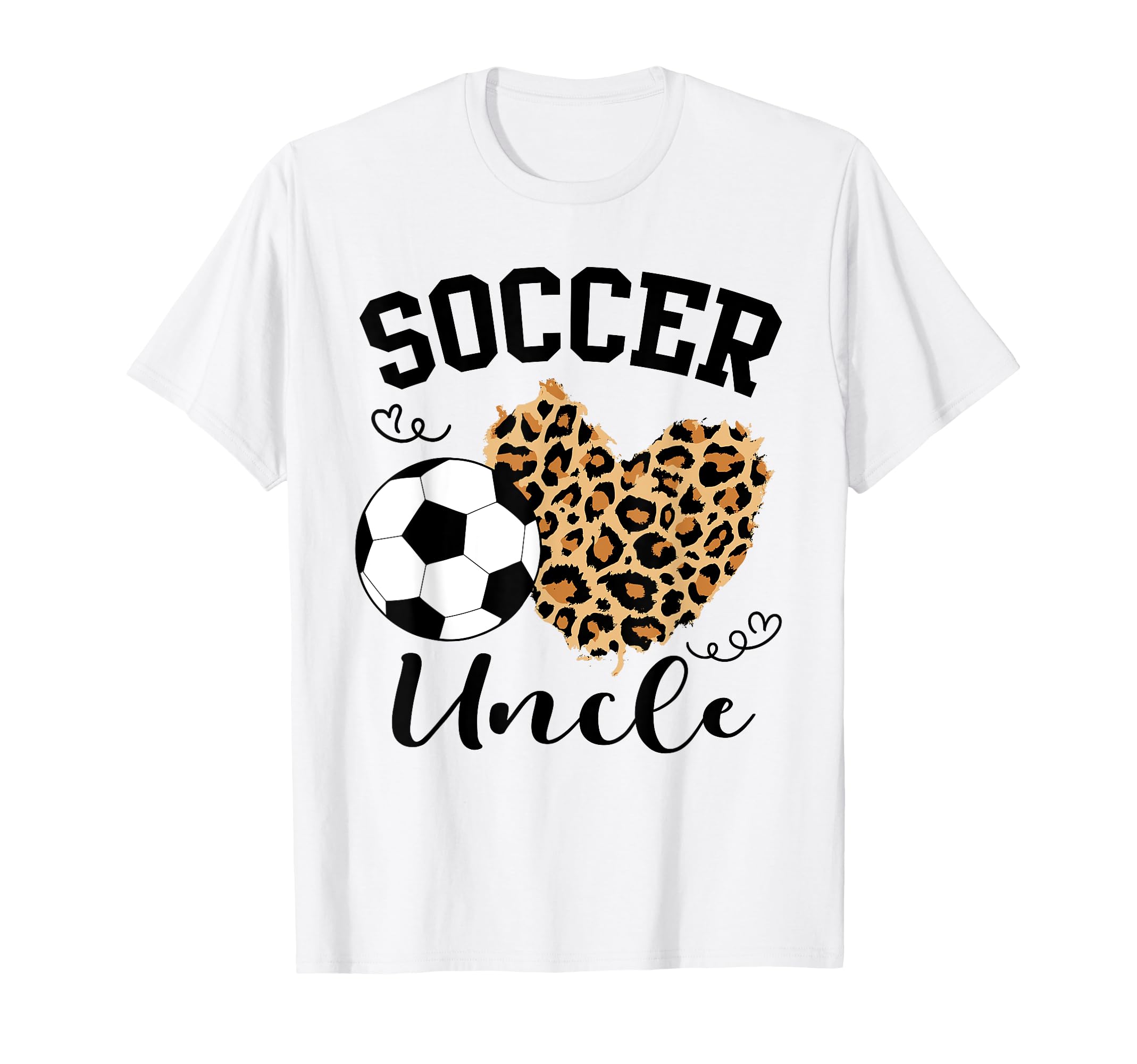 Soccer Uncle Heart Leopard Uncle T-Shirt - Aesthetic Graphic for Adults - T-Shirt, Sweatshirt, Hoodie