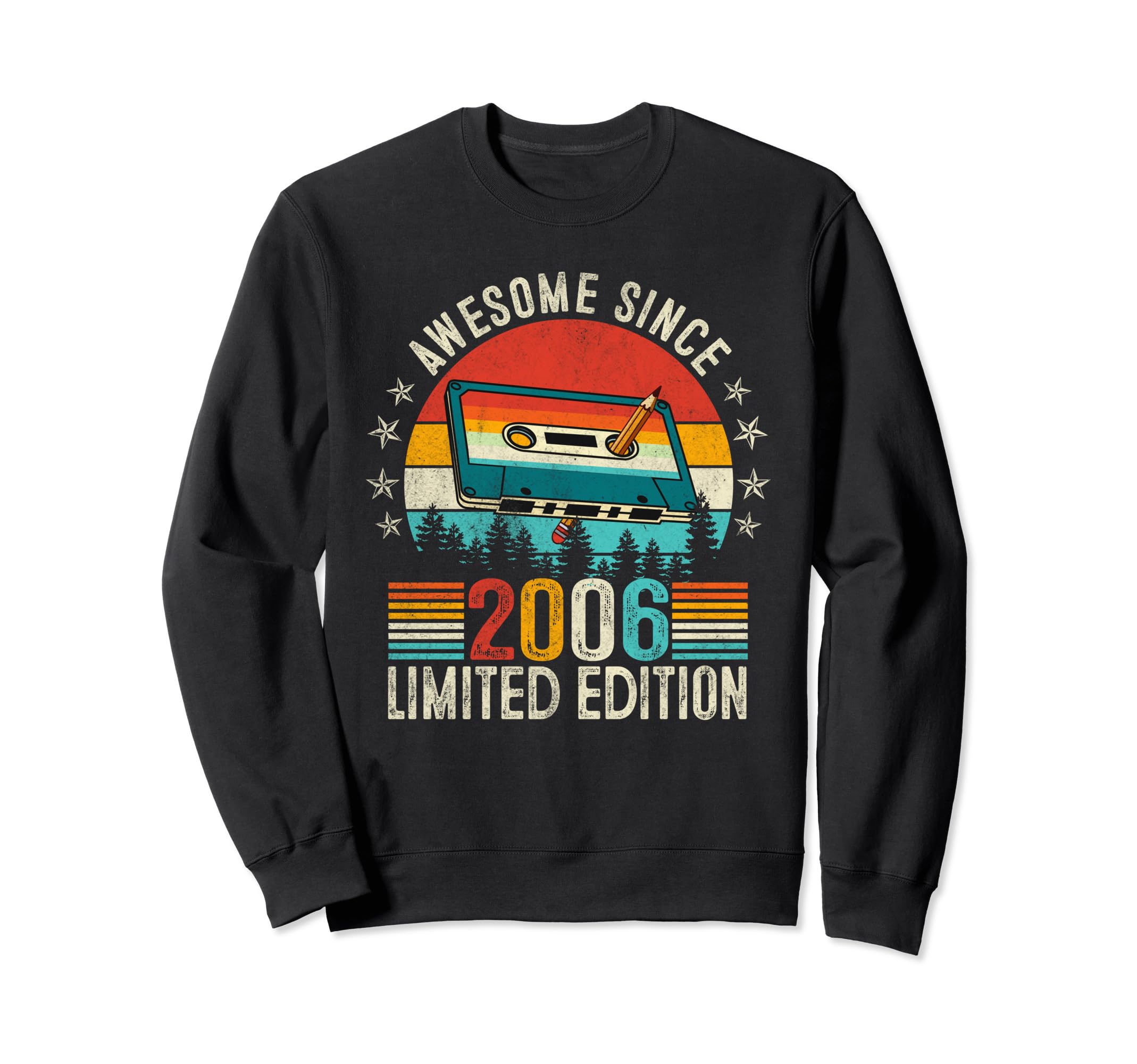 Awesome Since 2006 Cassette Tape 18Th Sweatshirt - Trendy Graphic Unisex - T-Shirt, Sweatshirt, Hoodie