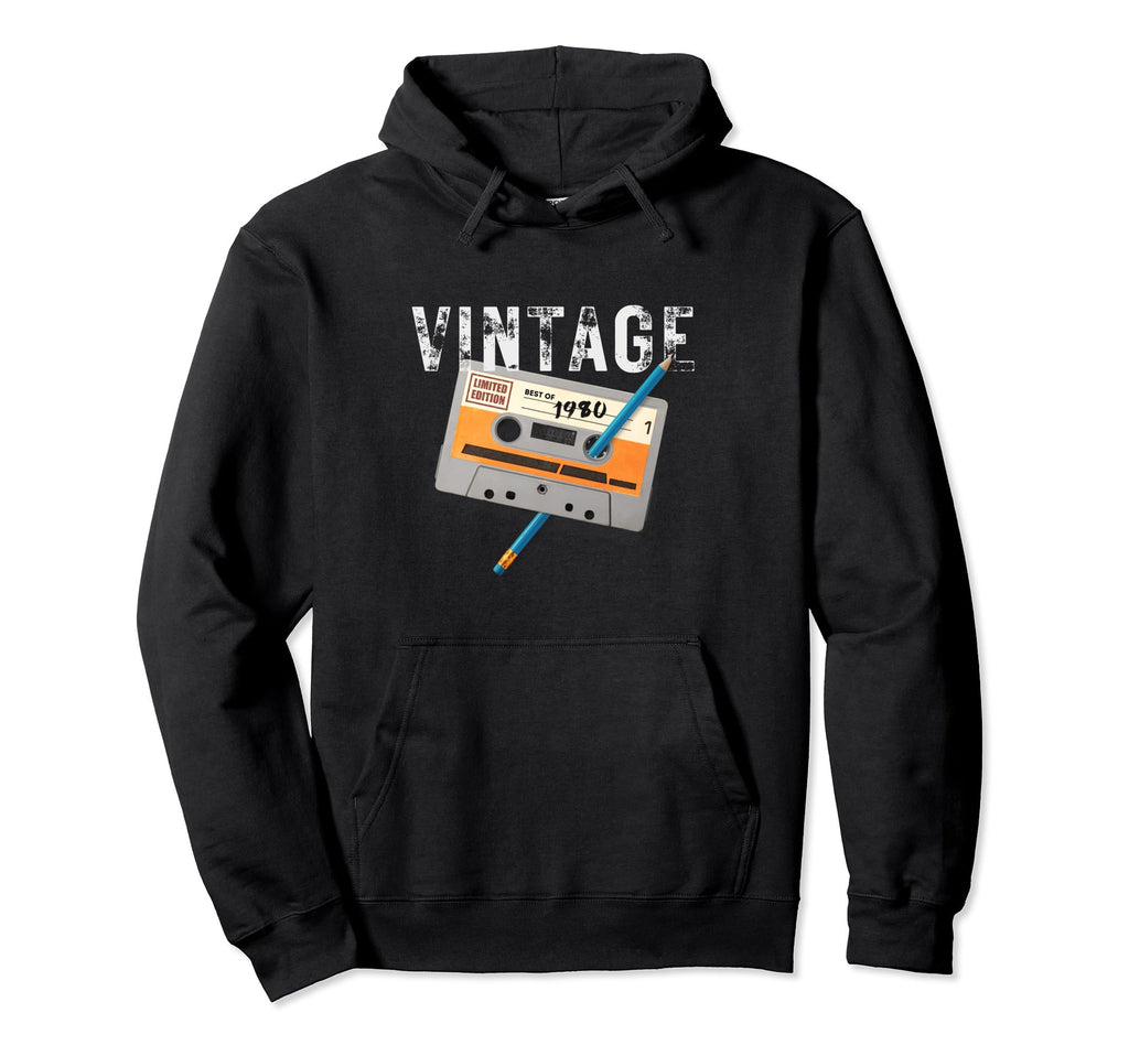 43 Years Old Tape Cassette 1980 43Rd Hoodie - Minimalist Print Men Women - T-Shirt, Sweatshirt, Hoodie