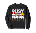 Busy Raising Ballers Leopard Softball Sweatshirt - Novelty Apparel Unisex - T-Shirt, Sweatshirt, Hoodie