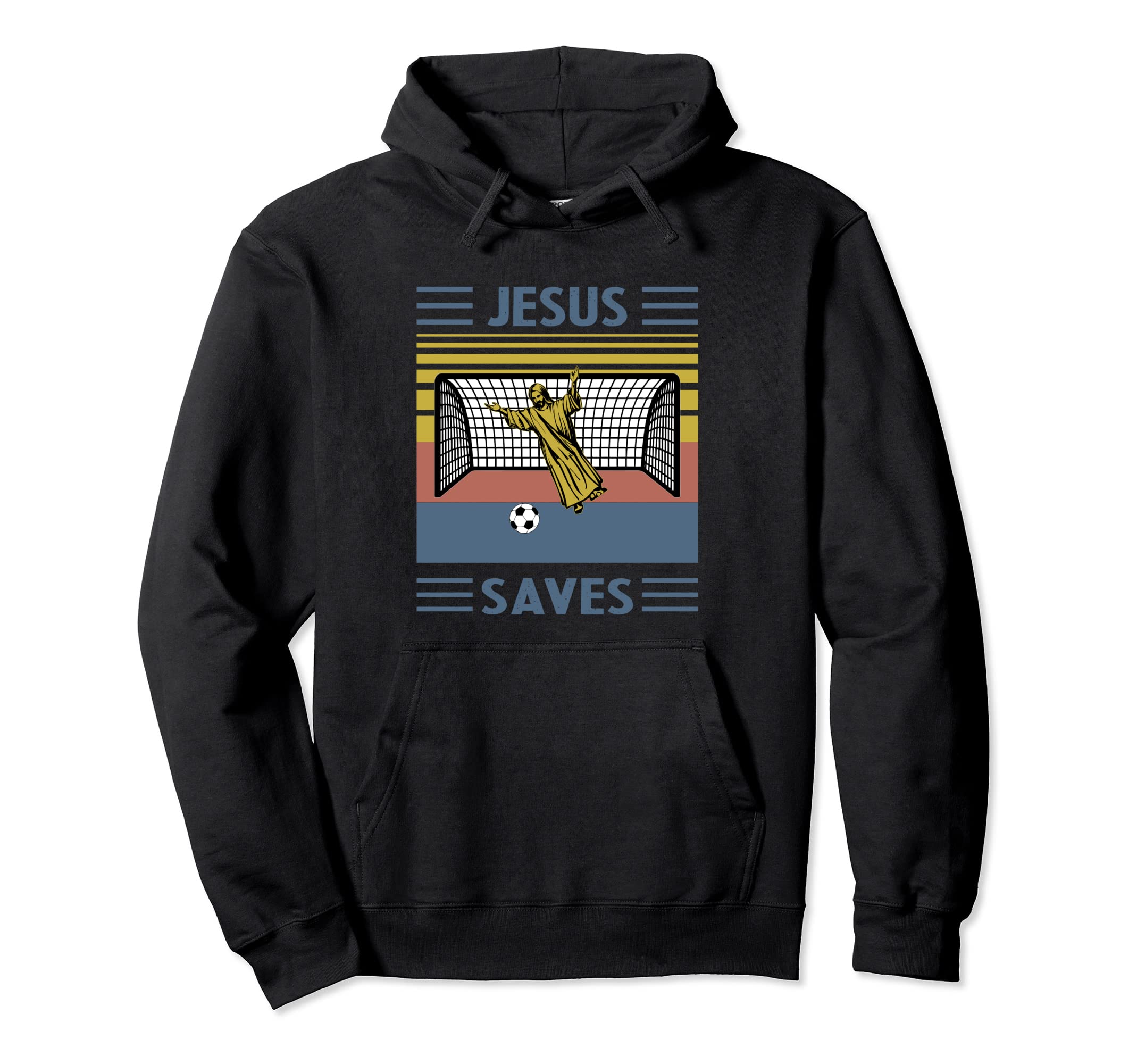 Fun Religious Jesus Saves Goal Soccer Hoodie - Unique Graphic for Adults - T-Shirt, Sweatshirt, Hoodie