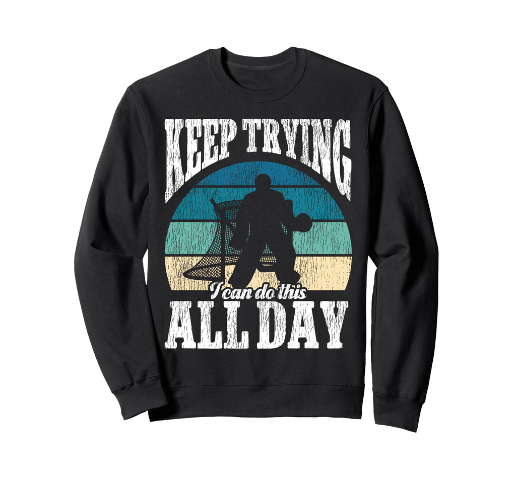 Ice Hockey Goalie Goalkeeper Keep Sweatshirt - Unique Graphic for Adults - T-Shirt, Sweatshirt, Hoodie