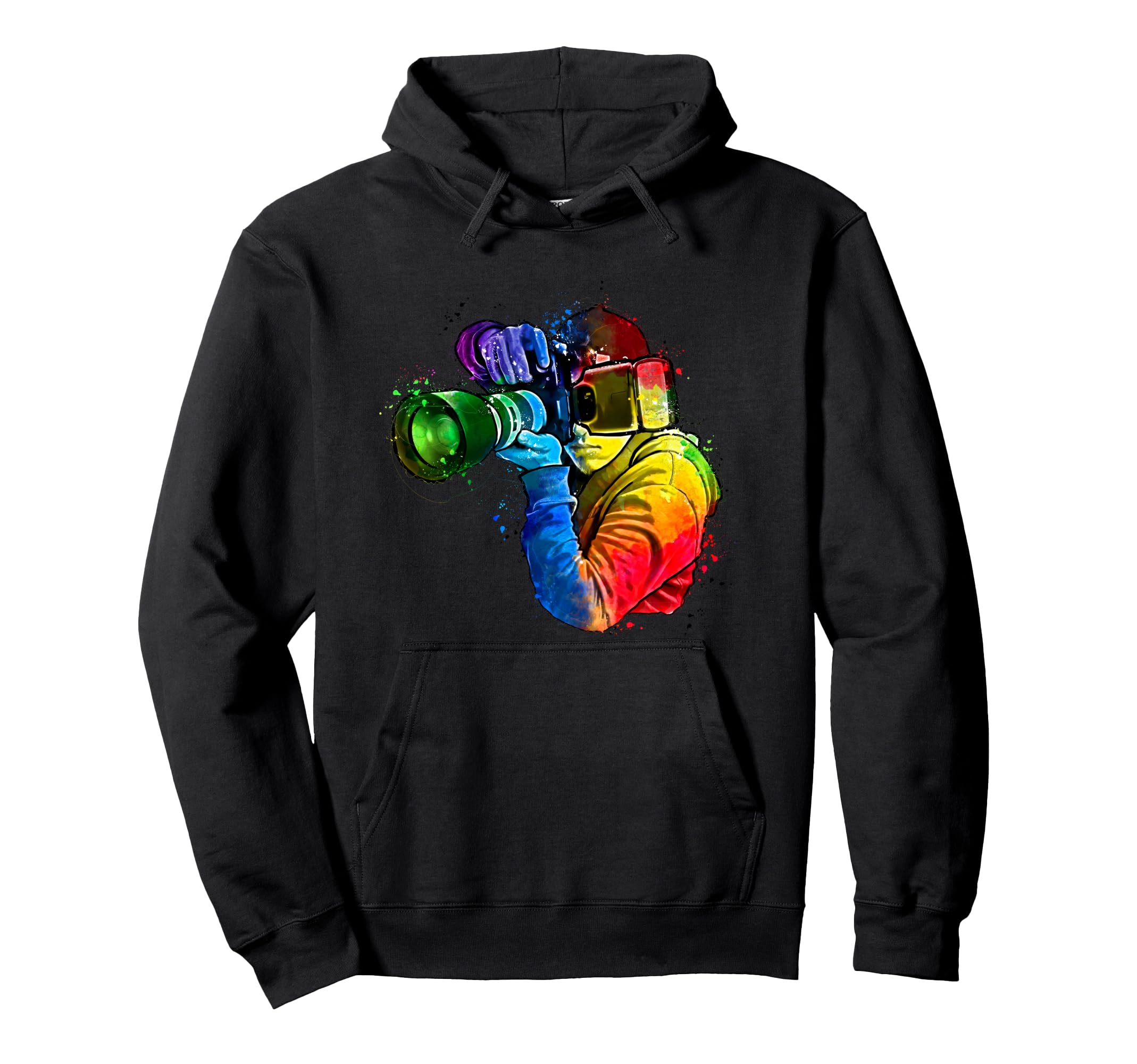 Watercolor Camera Art Photography Hoodie - Streetwear Style for Adults - T-Shirt, Sweatshirt, Hoodie