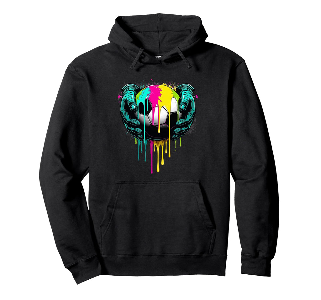 Paint Drip Soccer Player Ball Goalie Hoodie - Trendy Graphic Men Women - T-Shirt, Sweatshirt, Hoodie