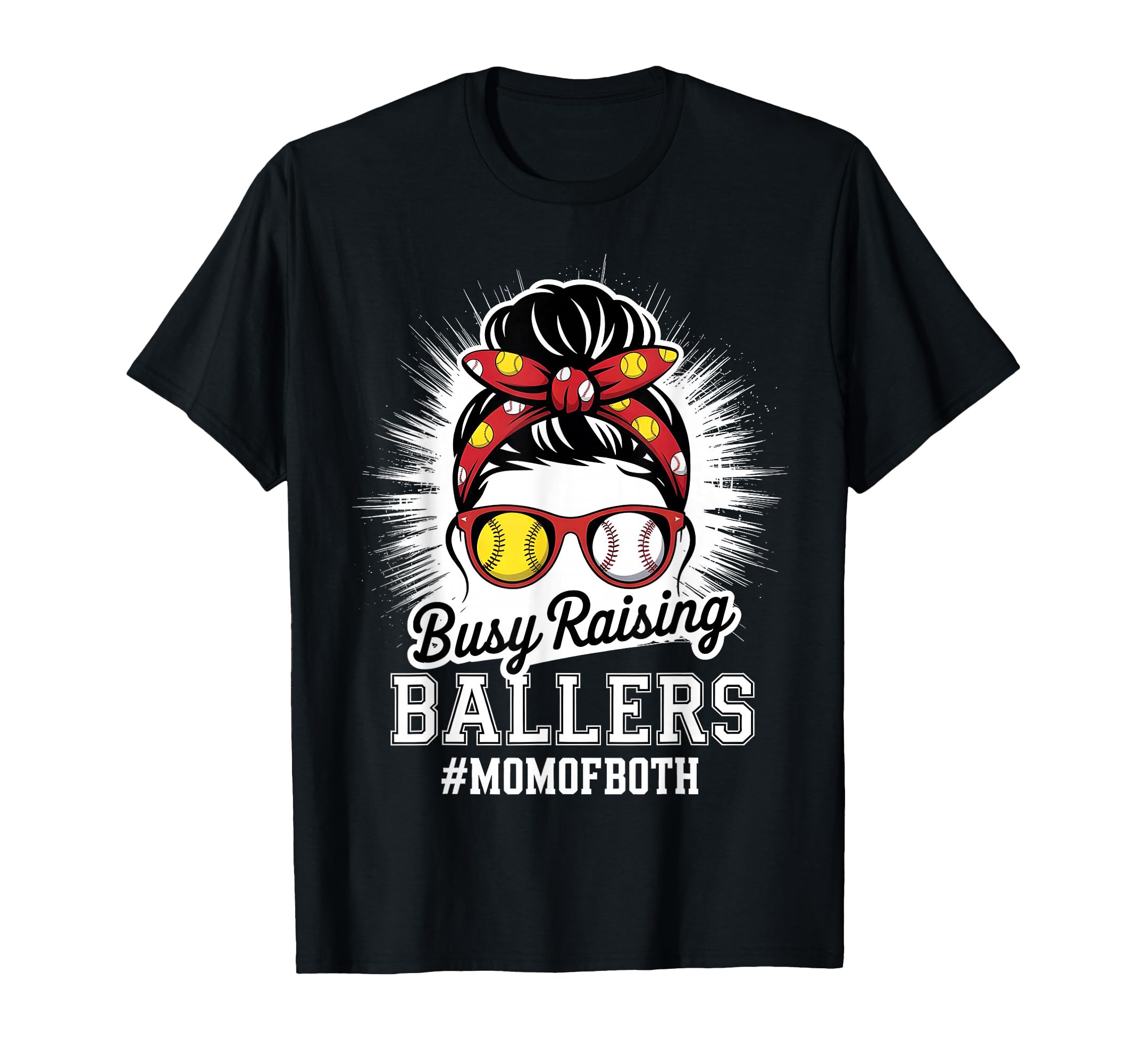 Mothers Day Busy Raising Ballers Funny T-Shirt - Unique Graphic Unisex - T-Shirt, Sweatshirt, Hoodie