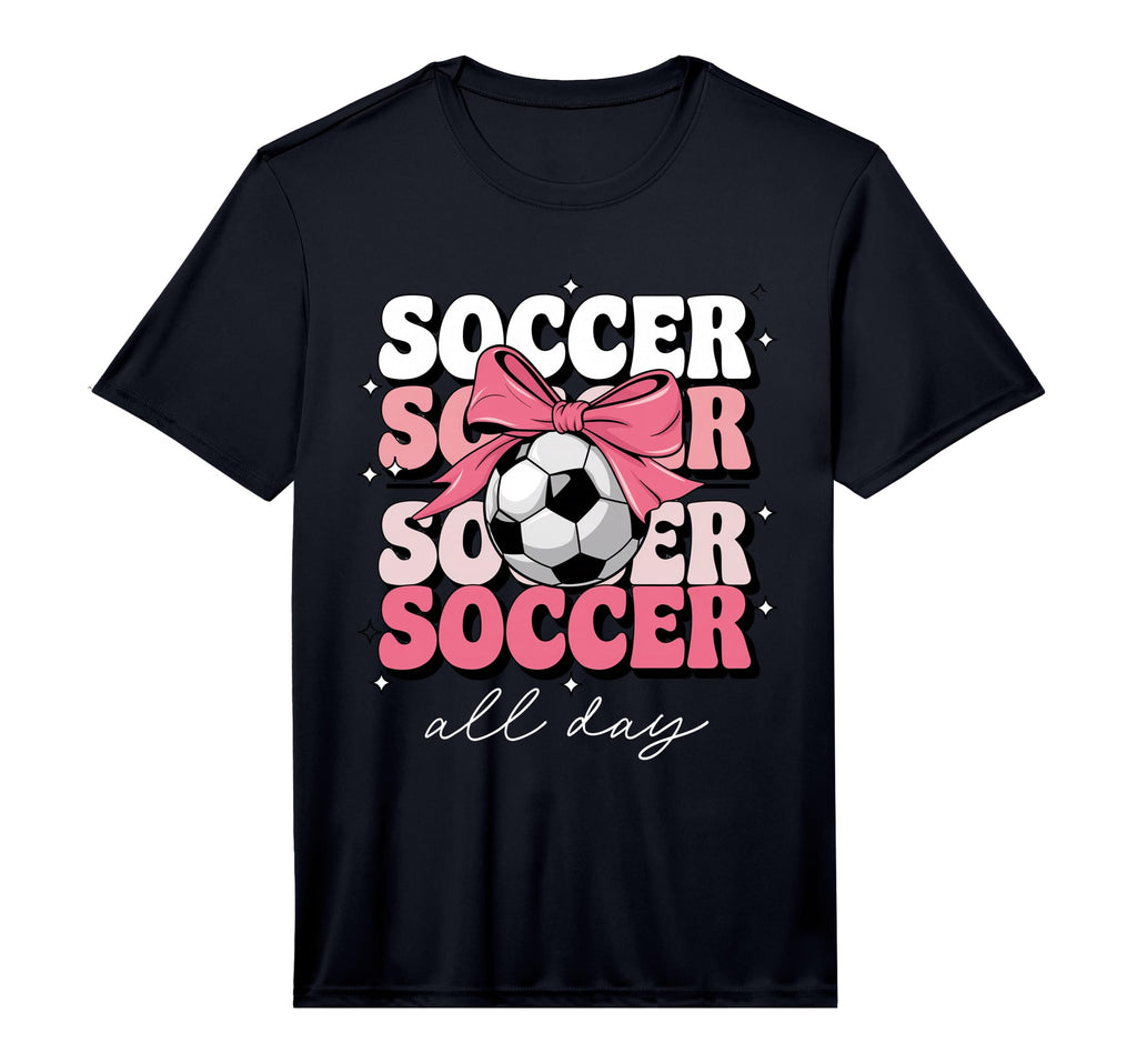 Groovy Soccer Coquette Bow Soccer All T-Shirt - Minimalist Print Unisex - T-Shirt, Sweatshirt, Hoodie