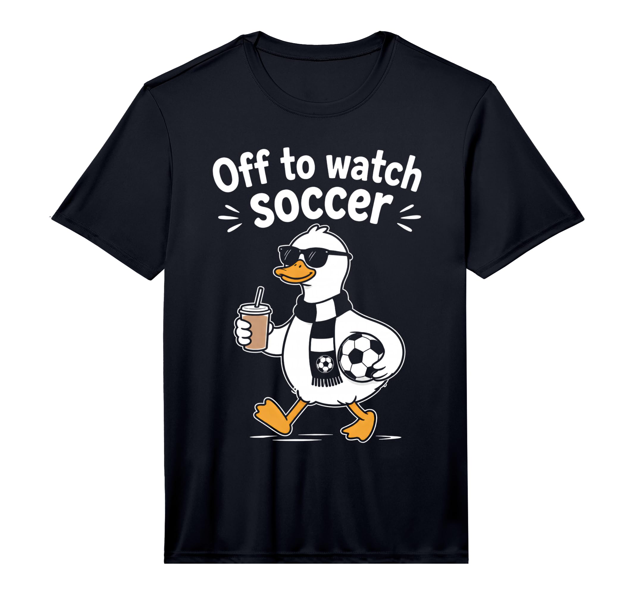 Off To Watch Soccer Mom Goose Drinking T-Shirt - Trendy Graphic for Adults - T-Shirt, Sweatshirt, Hoodie