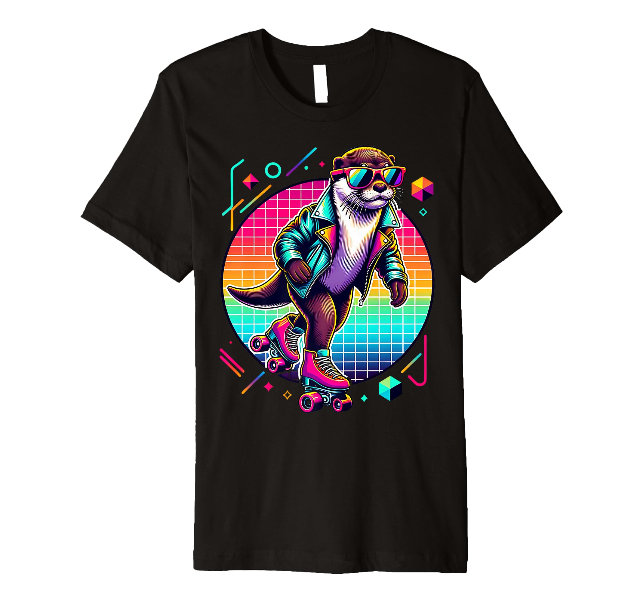 Otter Roller Skates And Sunglasses T-Shirt - Novelty Apparel Men Women - T-Shirt, Sweatshirt, Hoodie
