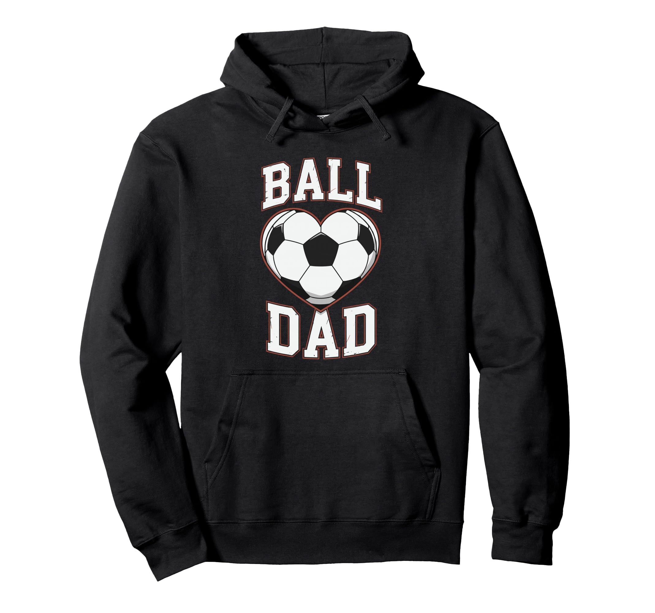 Ball Dad Heart Soccer Father Player Hoodie - Trendy Graphic for Adults - T-Shirt, Sweatshirt, Hoodie
