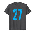 Number 27 Distressed Sport Team Player T-Shirt - Custom Art Print Unisex - T-Shirt, Sweatshirt, Hoodie