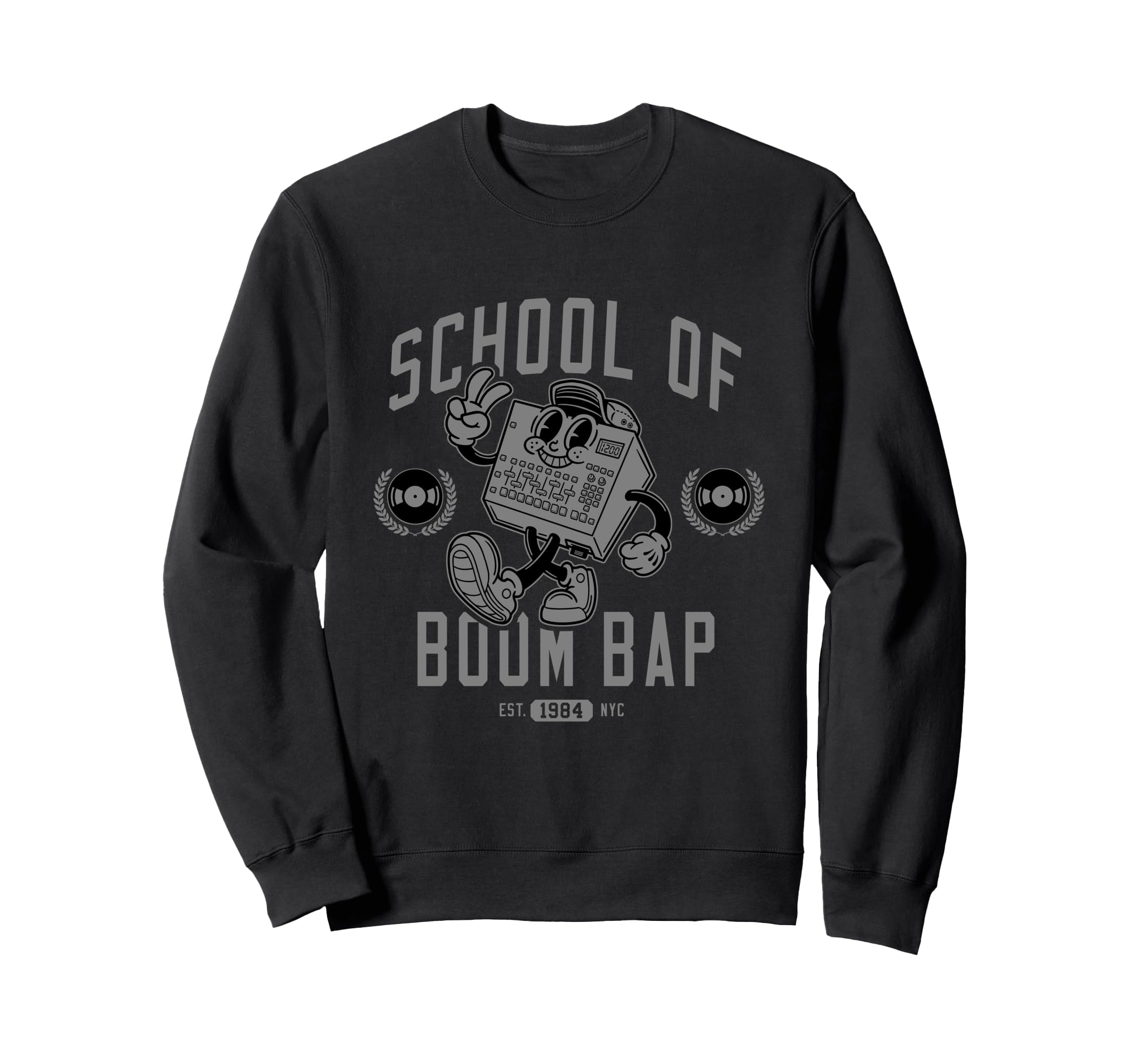Grey Old School Hip Hop Sampler Sweatshirt - Custom Art Print Unisex - T-Shirt, Sweatshirt, Hoodie