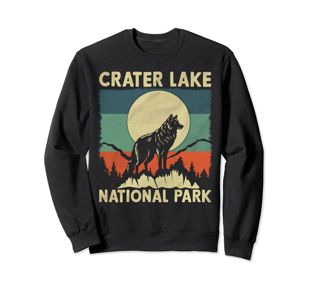 Wolf Crater Lake National Park Sweatshirt - Fun Novelty Design Men Women - T-Shirt, Sweatshirt, Hoodie