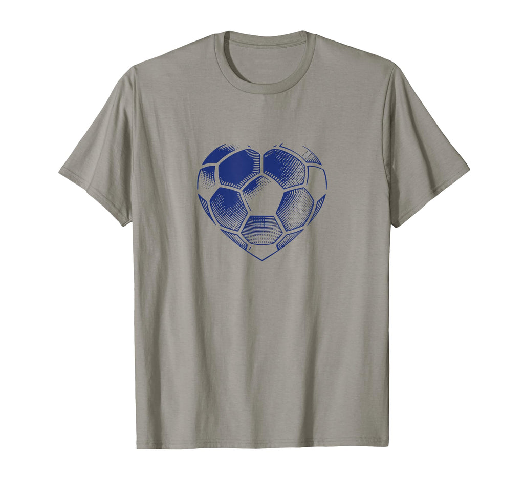 Soccer Ball Blue Color Heart Mom Fan T-Shirt - Trendy Graphic for Adults - T-Shirt, Sweatshirt, Hoodie