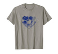 Soccer Ball Blue Color Heart Mom Fan T-Shirt - Trendy Graphic for Adults - T-Shirt, Sweatshirt, Hoodie