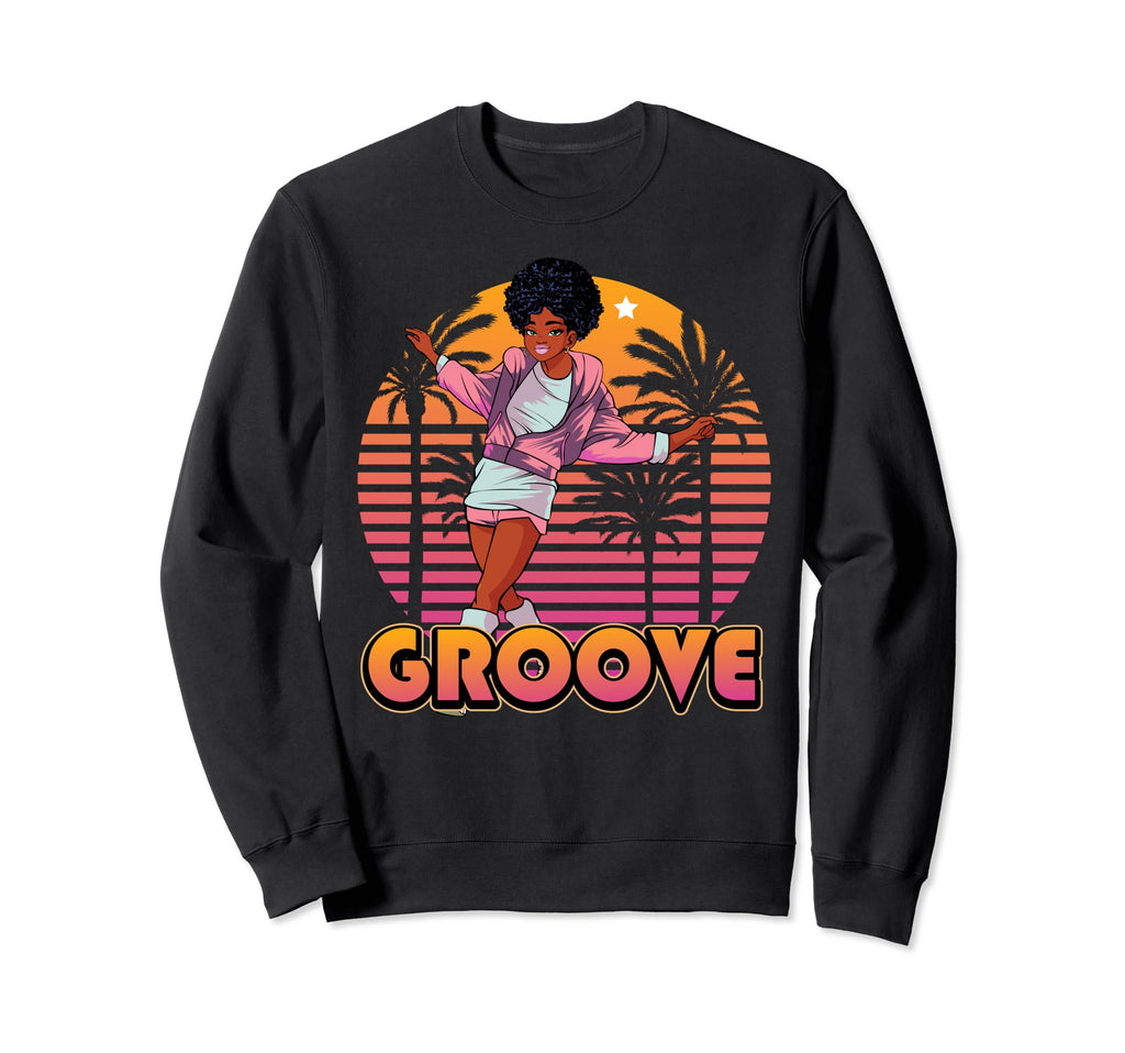 Afro Groove Roller Skate 80S 70S Sweatshirt - Unique Graphic Men Women - T-Shirt, Sweatshirt, Hoodie