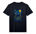 Mens Starry Night Skeleton Pumpkin T-Shirt - Unique Graphic Men Women - T-Shirt, Sweatshirt, Hoodie