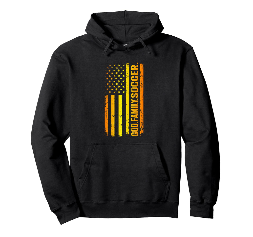 God Family Soccer Us American Flag Hoodie - Aesthetic Graphic for Adults - T-Shirt, Sweatshirt, Hoodie