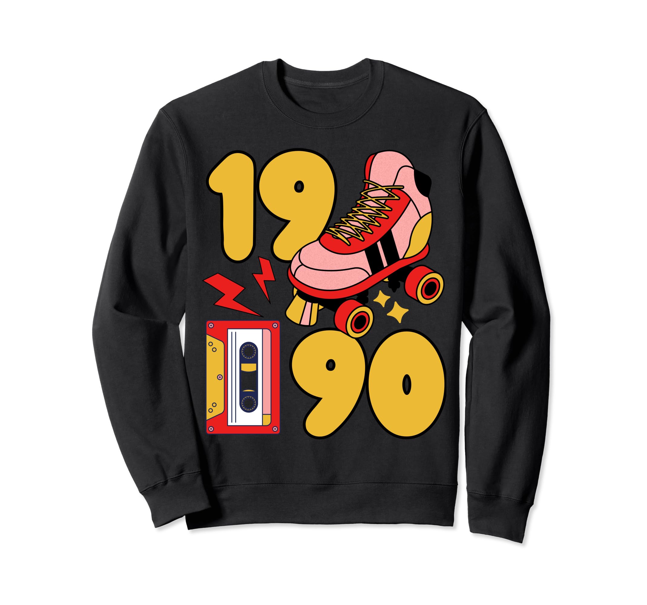90S Vibes Mixed Tapes Roller Skates Sweatshirt - Unique Graphic Unisex - T-Shirt, Sweatshirt, Hoodie