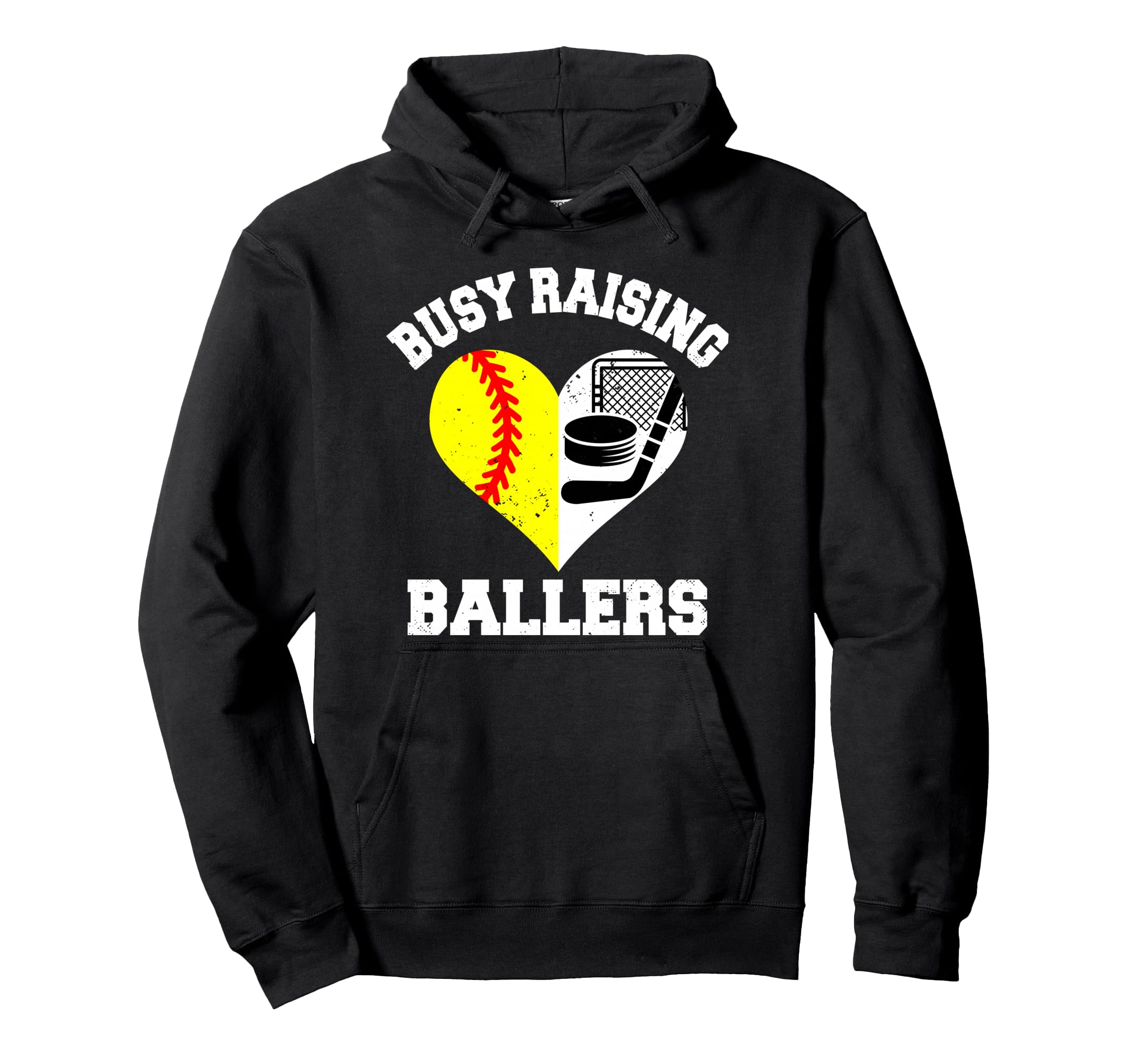 Busy Raising Ballers Softball Hockey Hoodie - Minimalist Print Men Women - T-Shirt, Sweatshirt, Hoodie