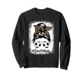 Soccer Mom Life Messy Bun Leopard Sweatshirt - Trendy Graphic for Adults - T-Shirt, Sweatshirt, Hoodie