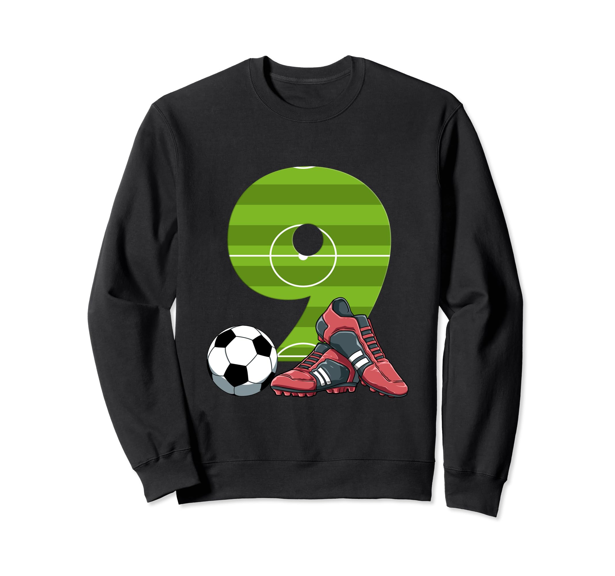 9 Birthday Soccer 9 Year Old Sweatshirt - Aesthetic Graphic Unisex - T-Shirt, Sweatshirt, Hoodie