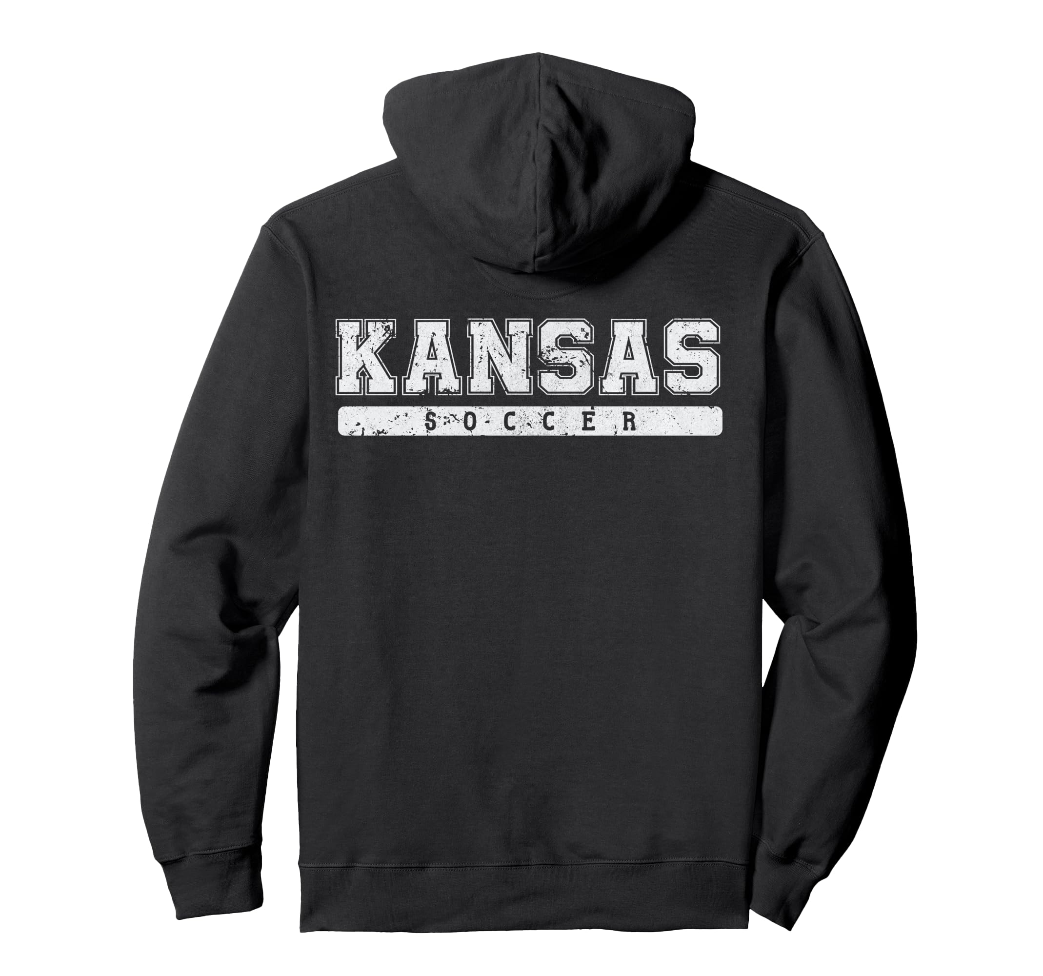 Kansas Soccer White Text Hoodie - Novelty Apparel Unisex - T-Shirt, Sweatshirt, Hoodie