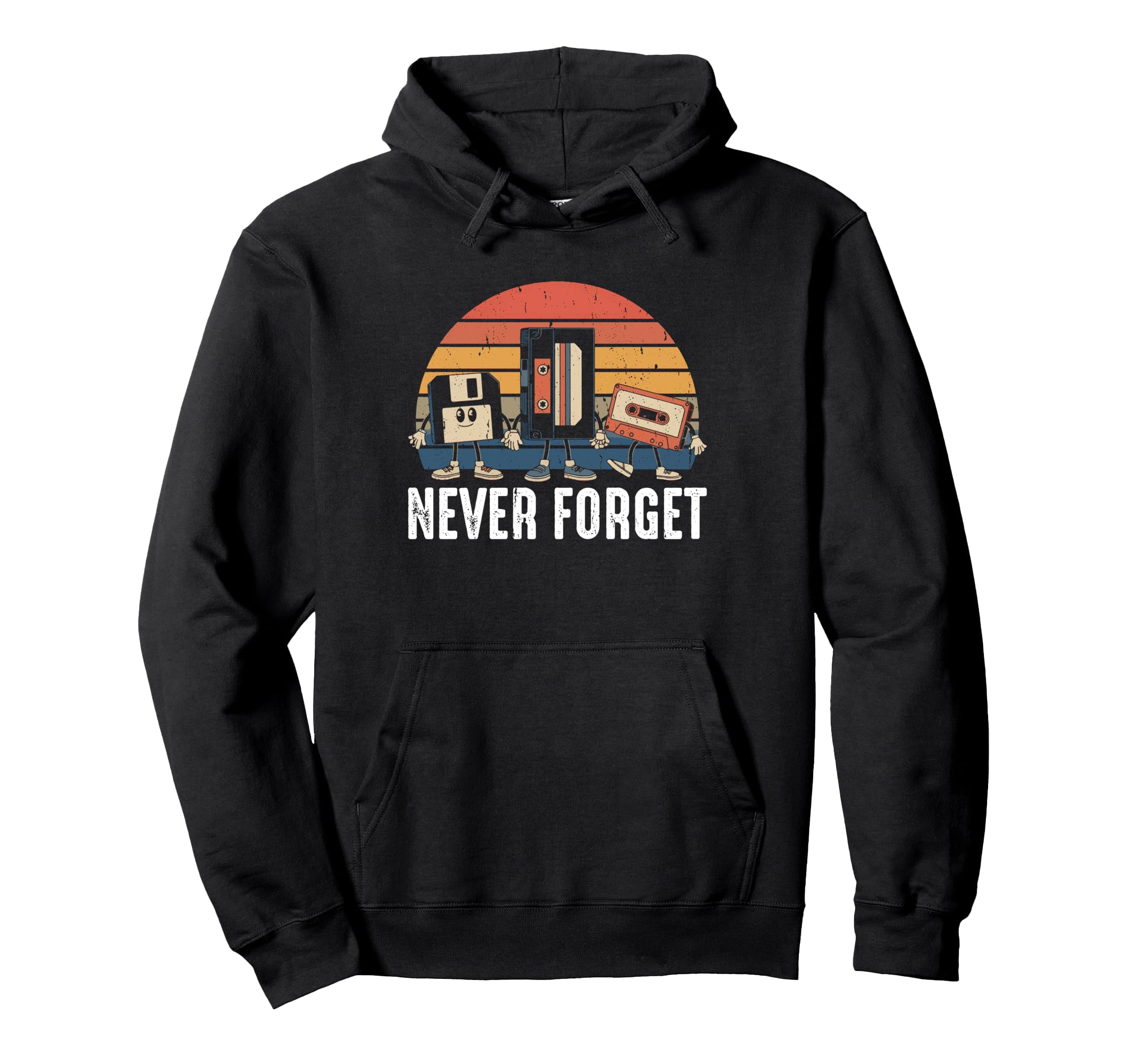 Never Forget Cassette Tape Hoodie - Casual Everyday Wear Unisex - T-Shirt, Sweatshirt, Hoodie