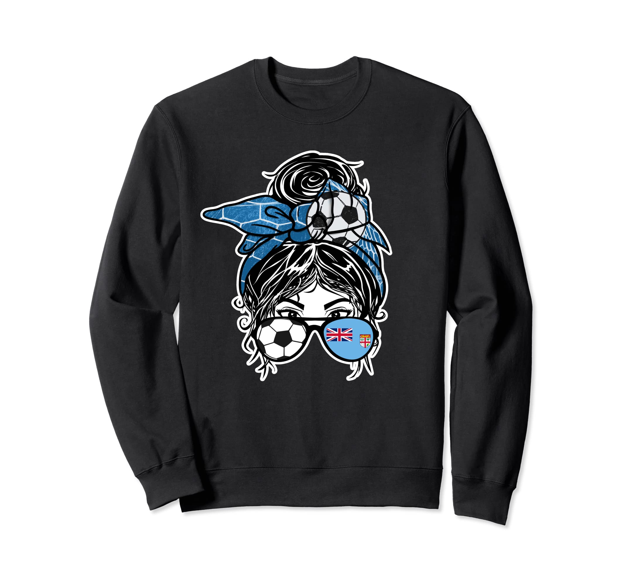 Messy Bun Hair Fijian Soccer Fiji Sweatshirt - Casual Everyday Wear Unisex - T-Shirt, Sweatshirt, Hoodie