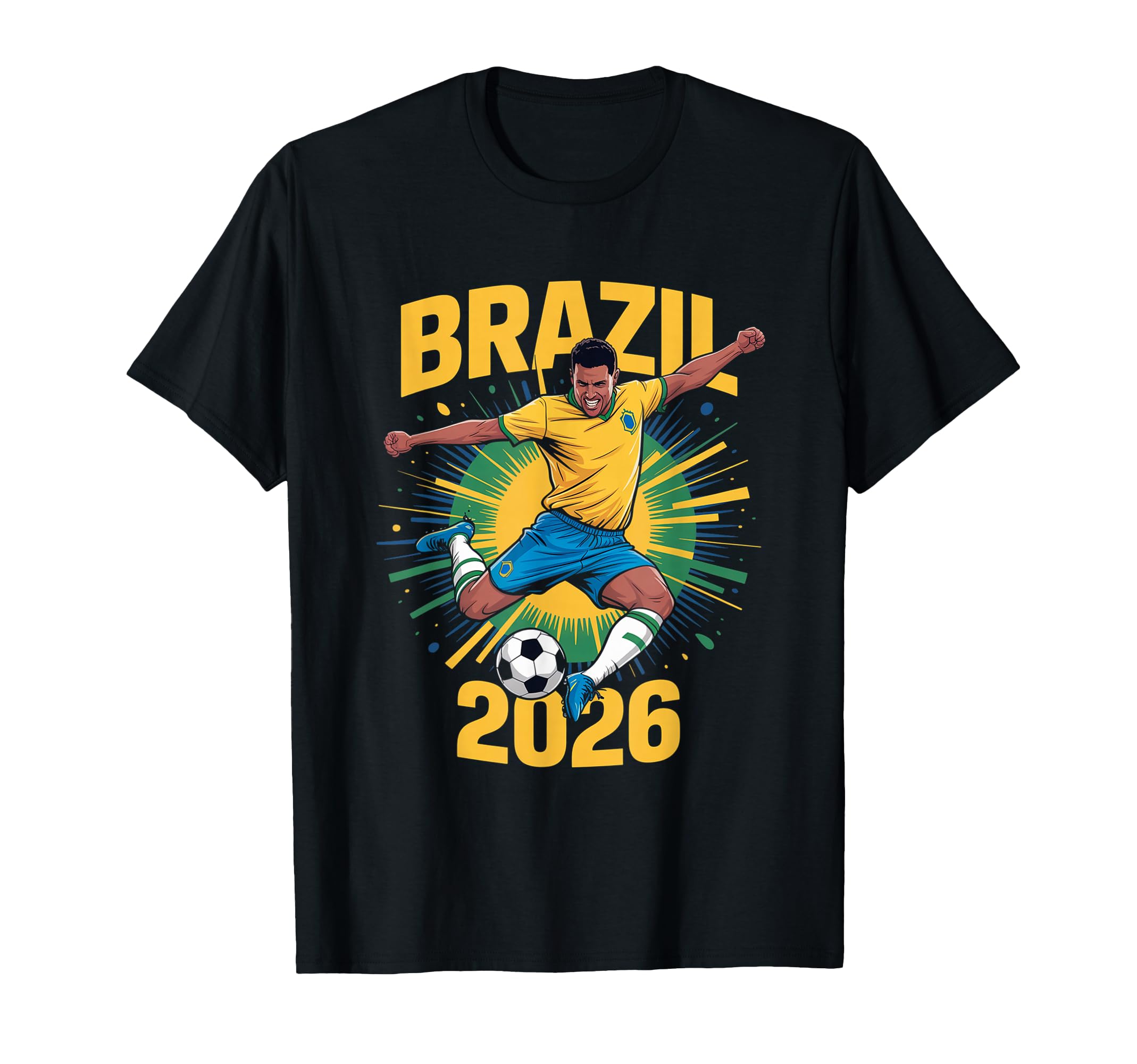 Brazil Football 2026 Funny Soccer Fan T-Shirt - Custom Art Print Unisex - T-Shirt, Sweatshirt, Hoodie