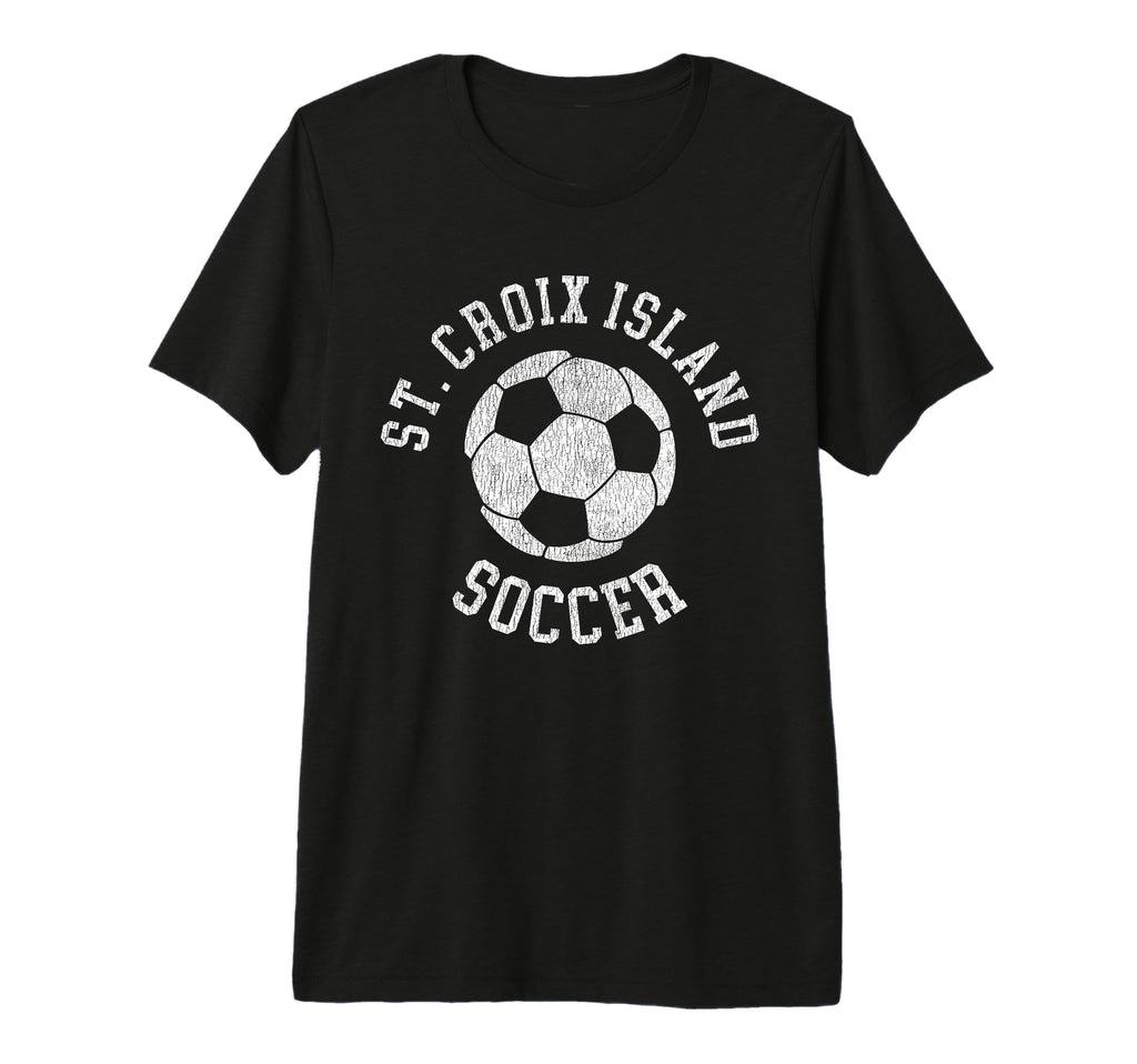 St Croix Island Soccer Distressed 90S T-Shirt - Fun Novelty Design Unisex - T-Shirt, Sweatshirt, Hoodie