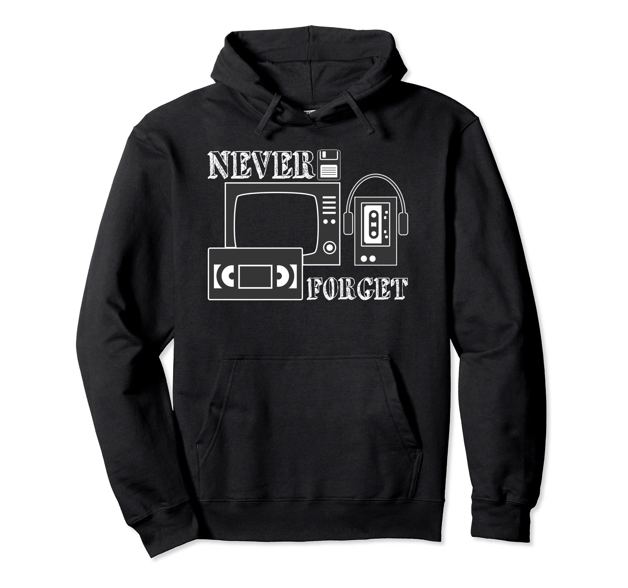 Never Forget Nerdy Vinyl Vcr Audio Hoodie - Unique Graphic for Adults - T-Shirt, Sweatshirt, Hoodie