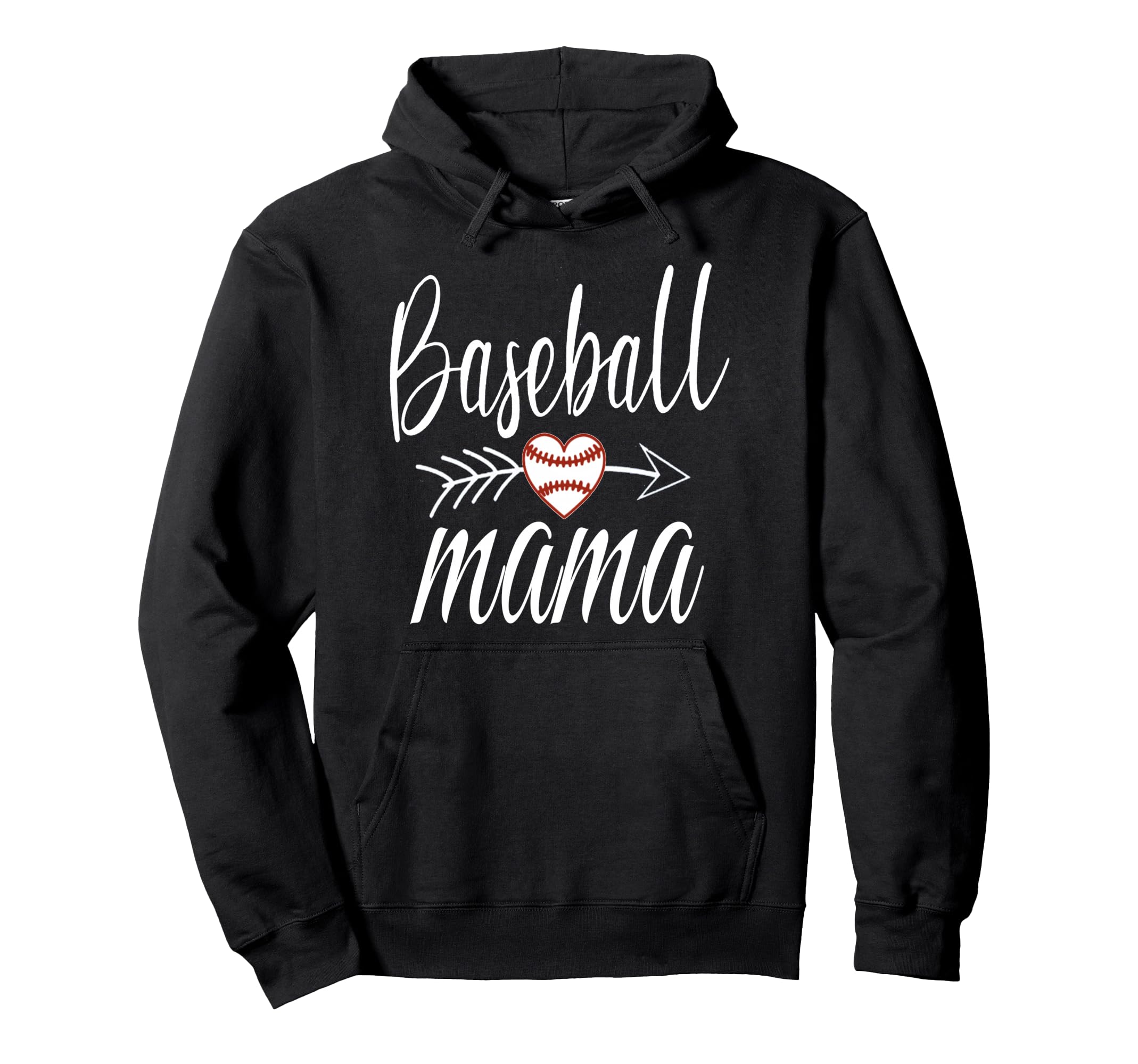 Baseball Mama Heart Mothers Day Mom Hoodie - Custom Art Print for Adults - T-Shirt, Sweatshirt, Hoodie