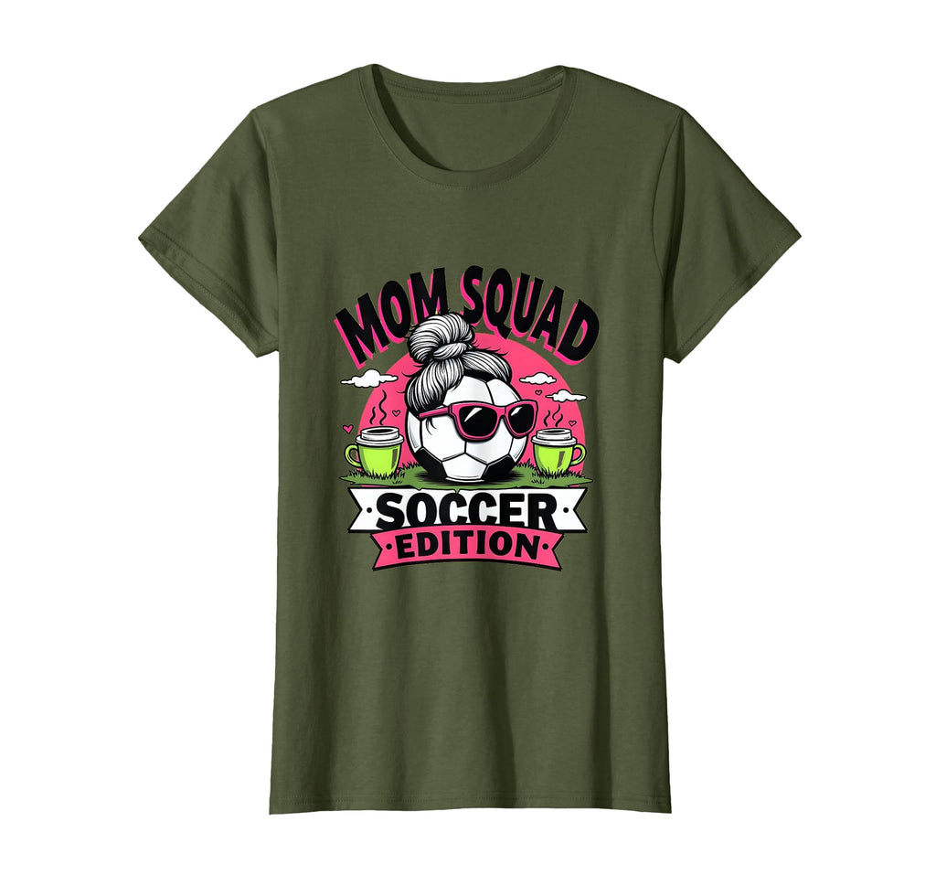 Mom Squad Soccer Team Spirit T-Shirt - Fun Novelty Design for Adults - T-Shirt, Sweatshirt, Hoodie