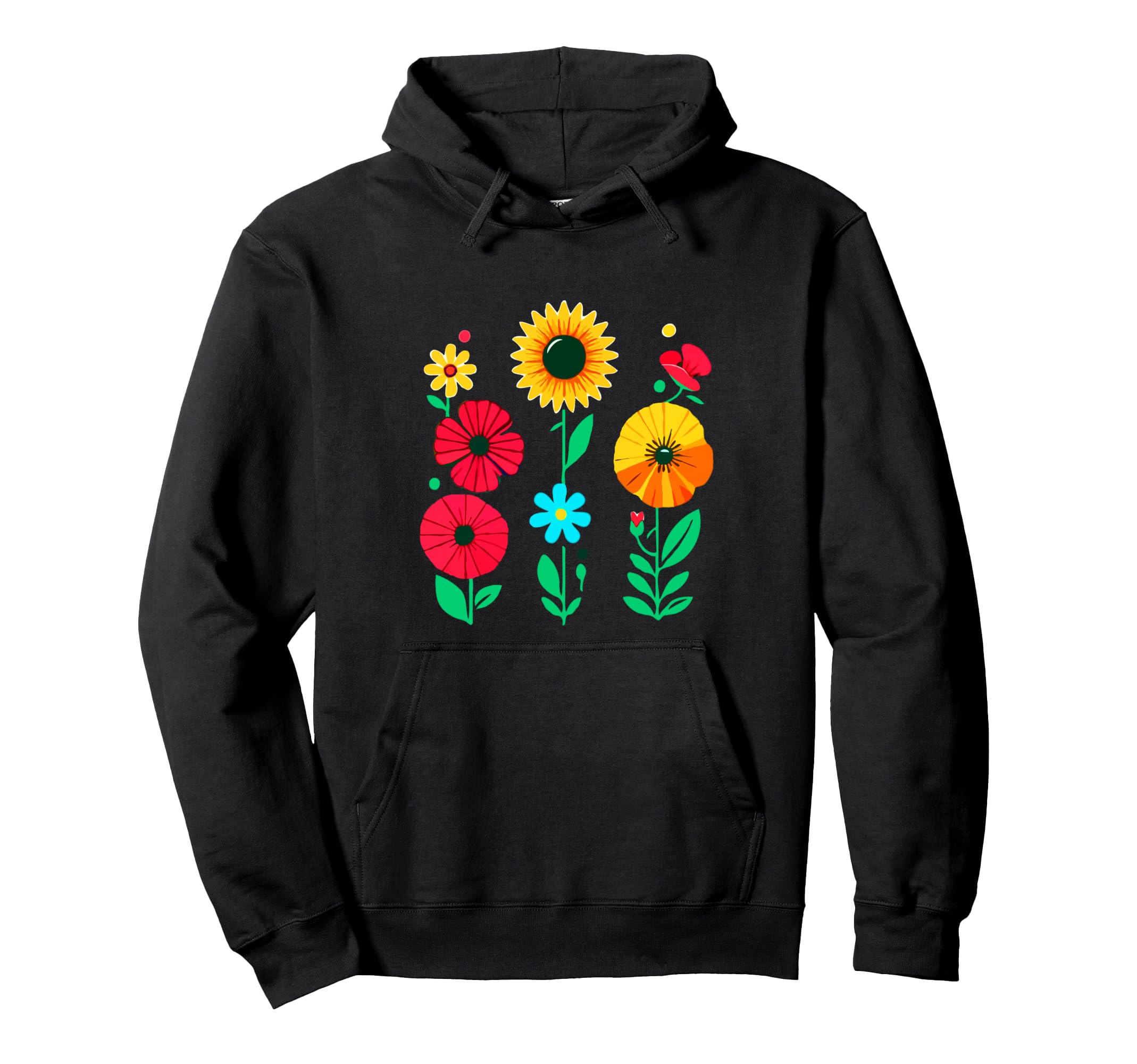 Flowers Pattern Foral Hoodie - Novelty Apparel Men Women - T-Shirt, Sweatshirt, Hoodie