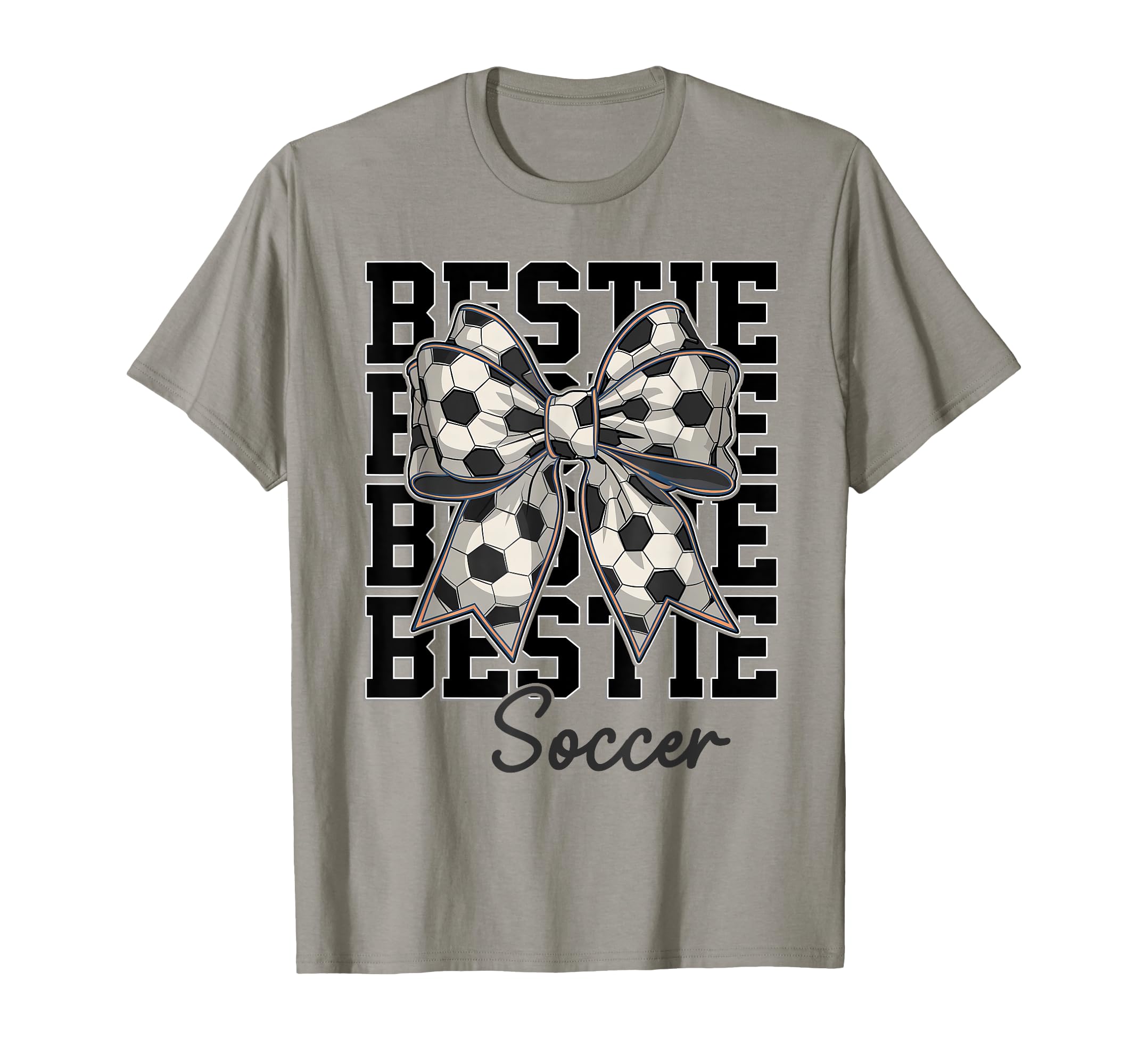 Soccer Bestie Coquette Bow Biggest Fan T-Shirt - Trendy Graphic for Adults - T-Shirt, Sweatshirt, Hoodie
