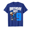 9Th Birthday Soccer Dabbing 9 Years Old T-Shirt - Graphic Print Unisex - T-Shirt, Sweatshirt, Hoodie