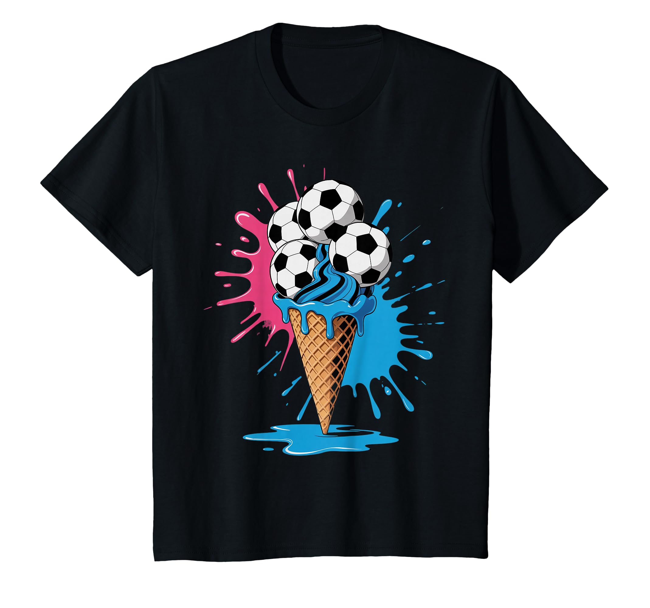 Ice Cream Soccer Ball Drip Game Soccer T-Shirt - Novelty Apparel Men Women - T-Shirt, Sweatshirt, Hoodie