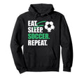 Eat Sleep Soccer Repeat Coaches Hoodie - Custom Art Print for Adults - T-Shirt, Sweatshirt, Hoodie