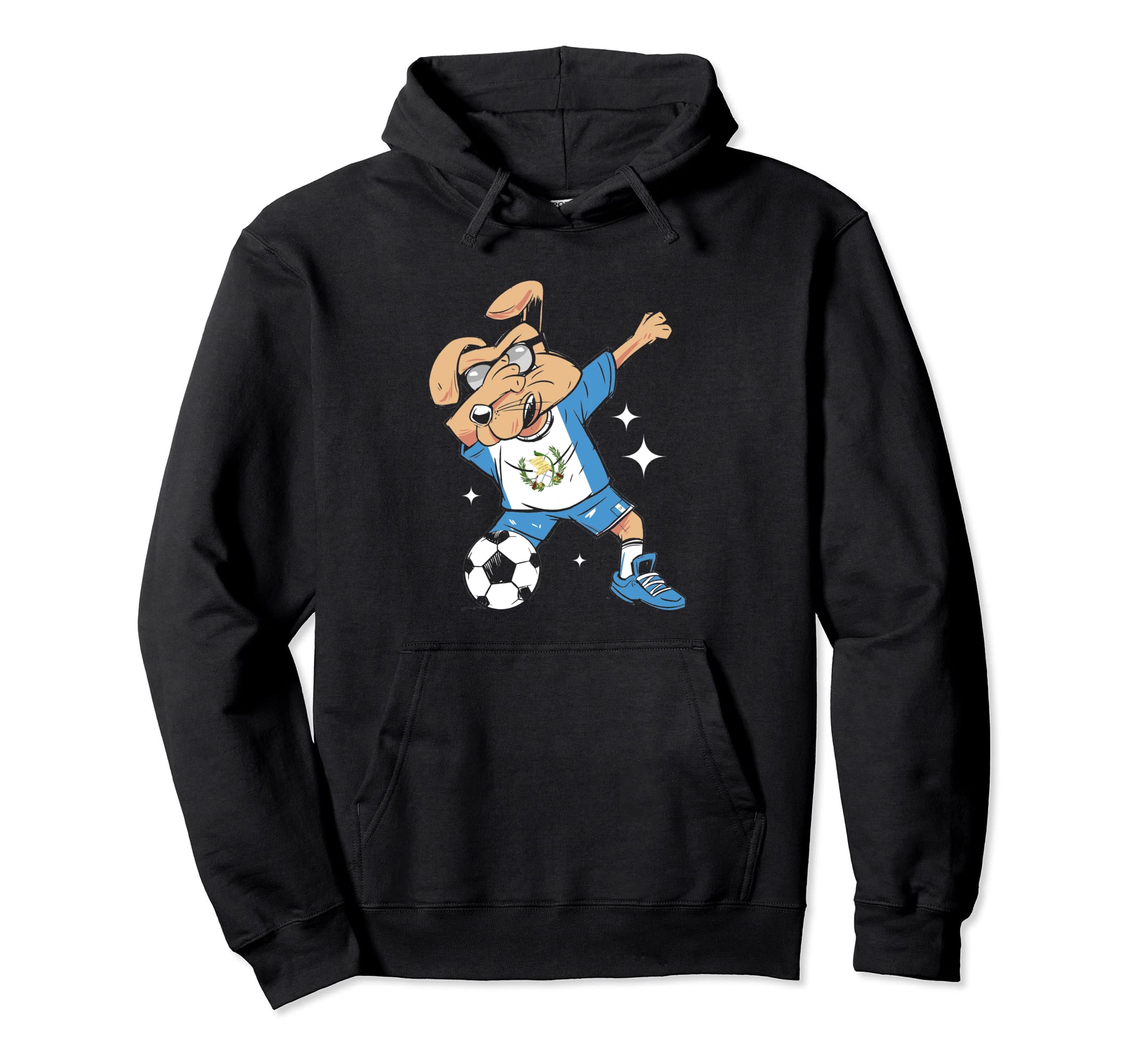 Guatemala Flag Dabbing Dog Football Hoodie - Graphic Print for Adults - T-Shirt, Sweatshirt, Hoodie