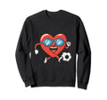 Heart Running Soccer Ball Valentines Sweatshirt - Custom Art Print Unisex - T-Shirt, Sweatshirt, Hoodie
